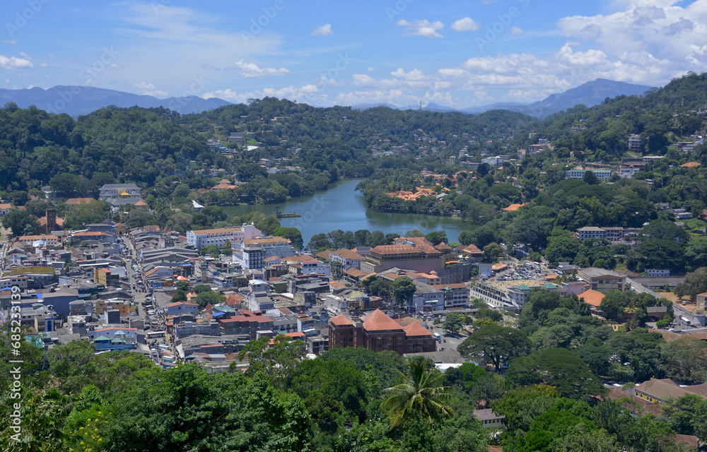 Panoramic View Of Kandy City, Sri Lanka. Kandy Is The Second Largest City In Sri Lanka After Colombo And It Was The Last Capital Of The Ancient Kings Era Of Sri Lanka