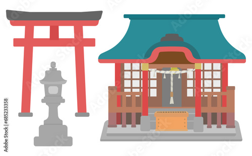 神社のイラストセット