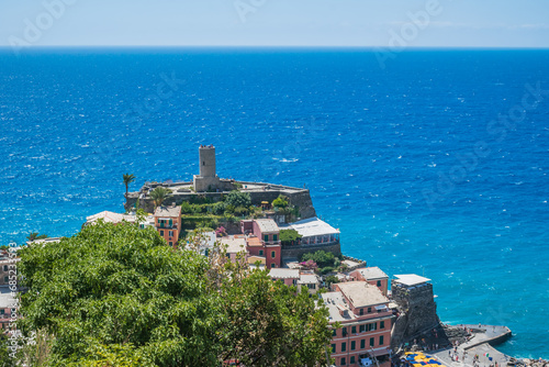 Принти на полотні Aerial view of Doria castle the medieval fortress and blue mediterranean sea, Ve