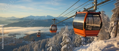 cabins for ski lifts. photo