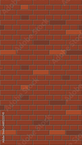 The red brick wall seamless pattern, vertical format background