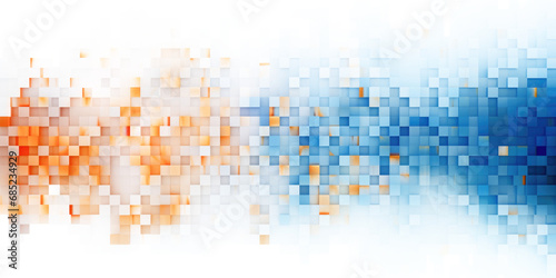 blue and orange pixels abstract background design isolated on white or transparent png