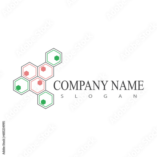 Molecule logo vector symbol template