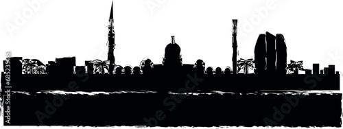 Abu Dhabi detailed skyline icon grunge style vector