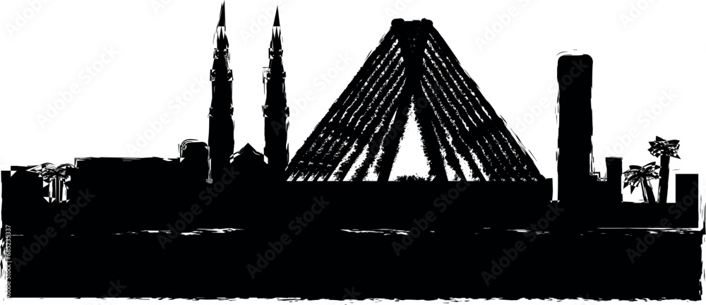 Obraz premium Sao Paulo detailed skyline icon grunge style vector