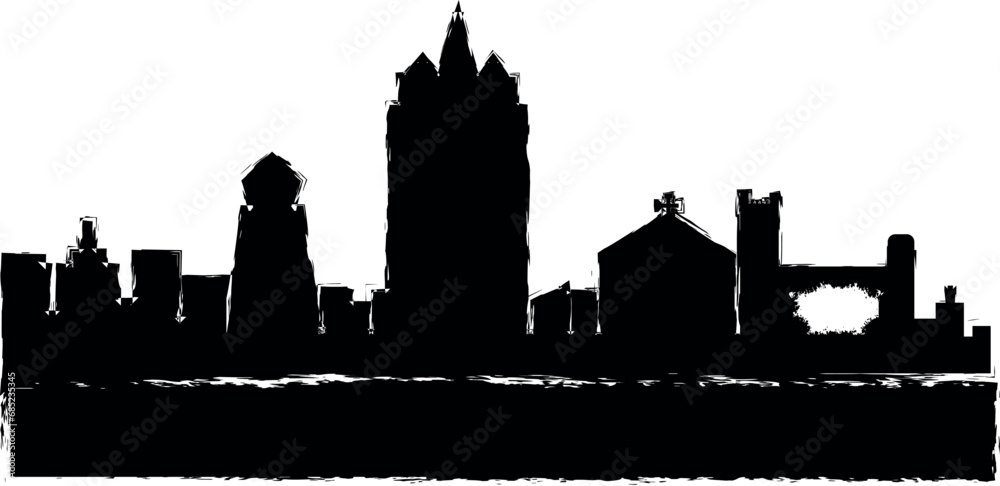 Zimbabwe detailed skyline icon grunge style vector