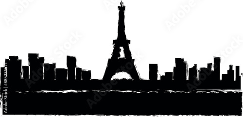 Paris detailed skyline icon grunge style vector