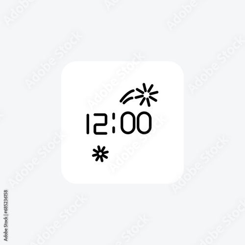 New Year's Eve,Line Icon, Outline icon, vector icon, pixel perfect icon