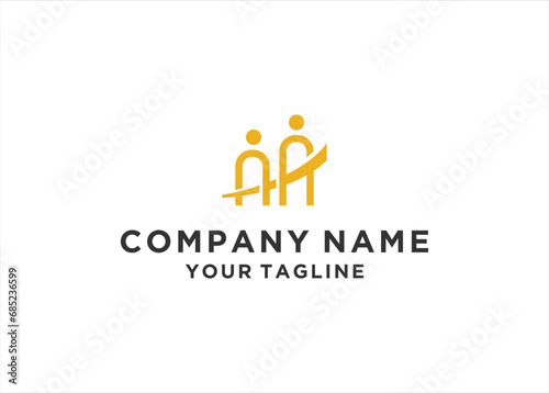 bridge people logo icon vector  illustration
