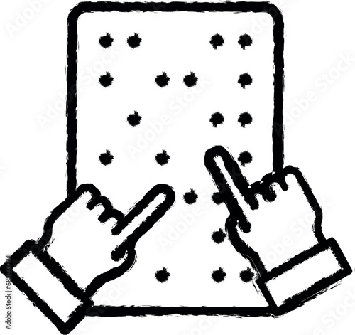 Braille, hand icon grunge style vector