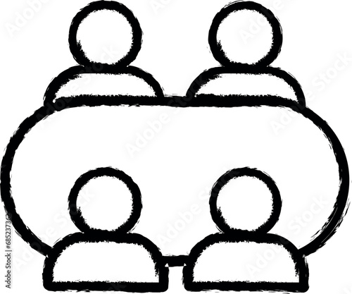 Meeting, communication icon grunge style vector