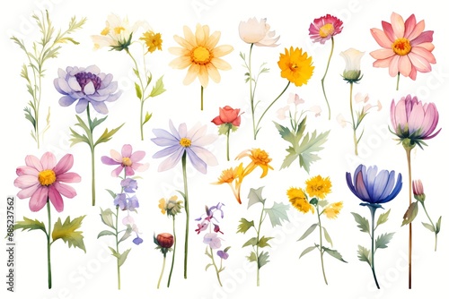 watercolor illustrations of flowers