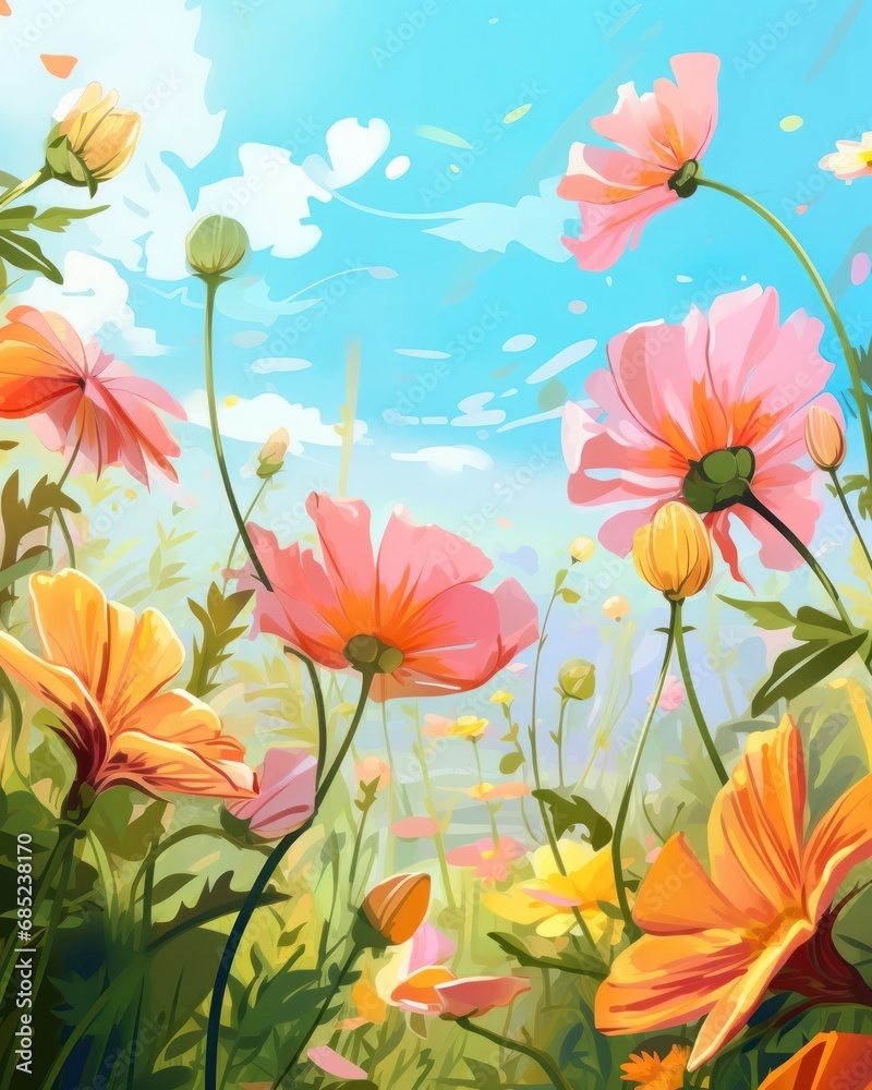 Spring template with beautiful flower. Spring template with beautiful flower.