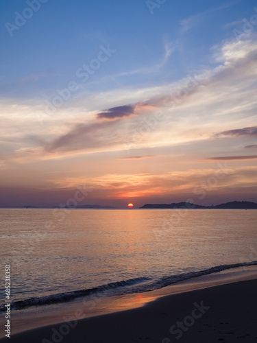 View of sea with during sunset for nature background © maybeiii