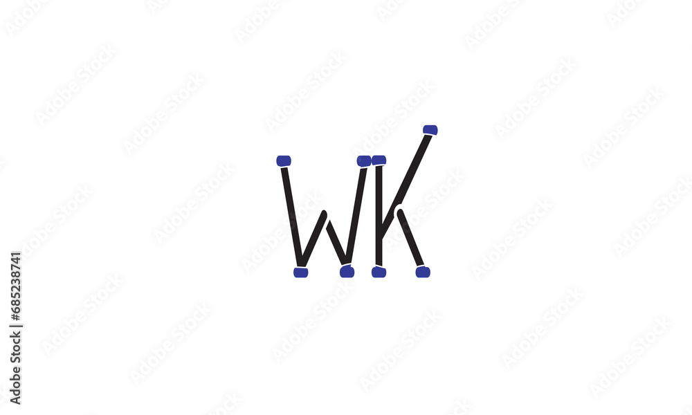 WK, KW , K , W, Abstract Letters Logo Monogram WK, KW , K , W, Abstract Letters Logo Monogram