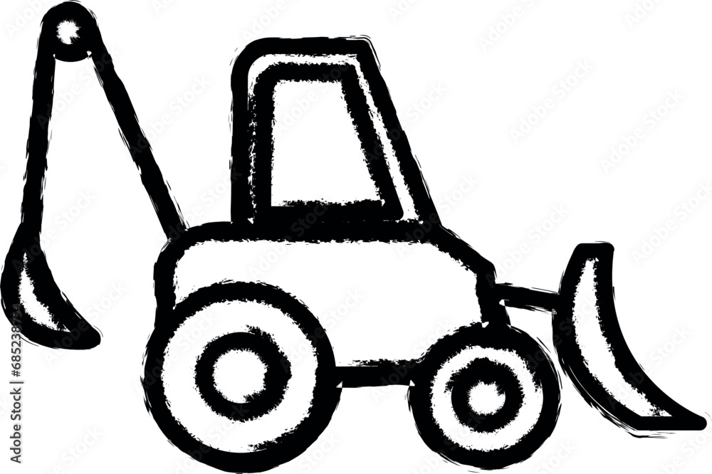 Fototapeta premium backhoe equipment icon grunge style vector