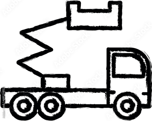 aerial lift icon grunge style vector