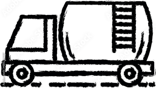 truck with a vat outline icon grunge style vector