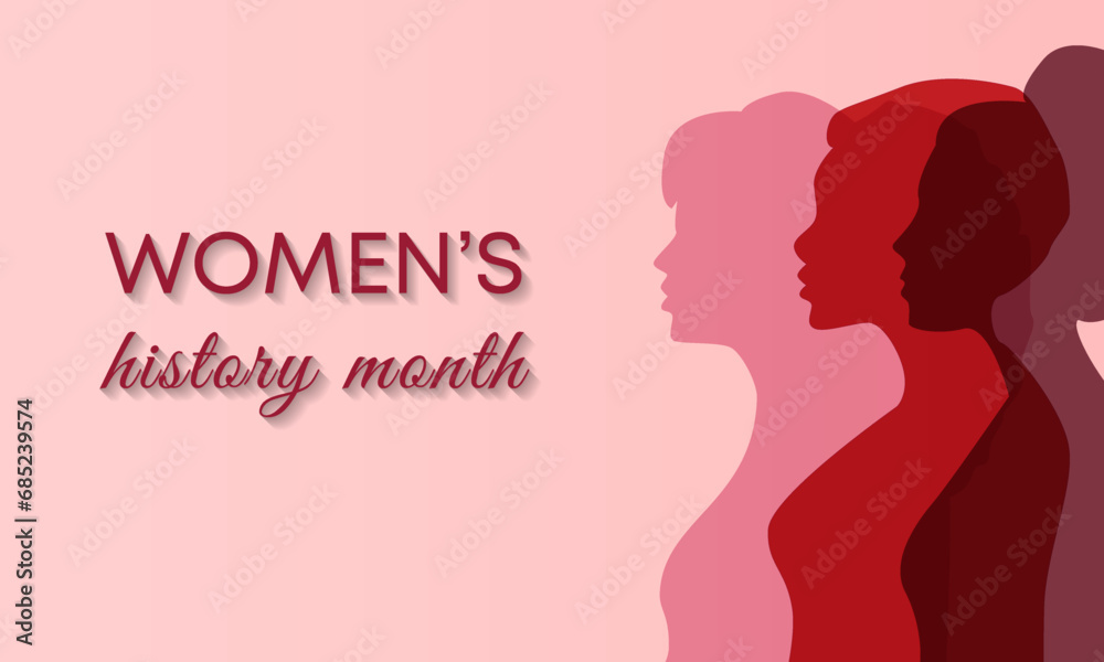 Women's history Month, March 2024, vector illustration - obrazy, fototapety, plakaty 