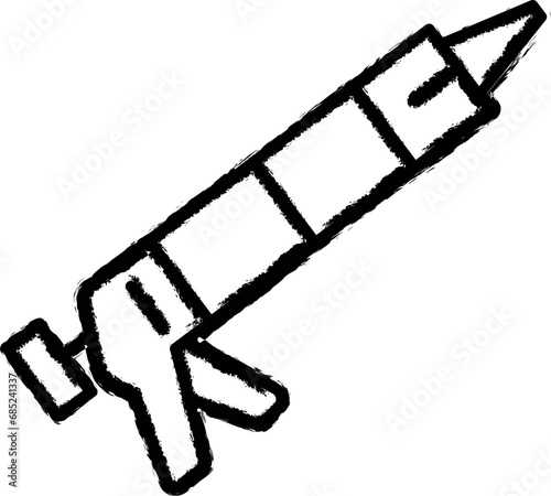Caulk gun tool icon grunge style vector