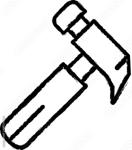 Hammer tool icon grunge style vector