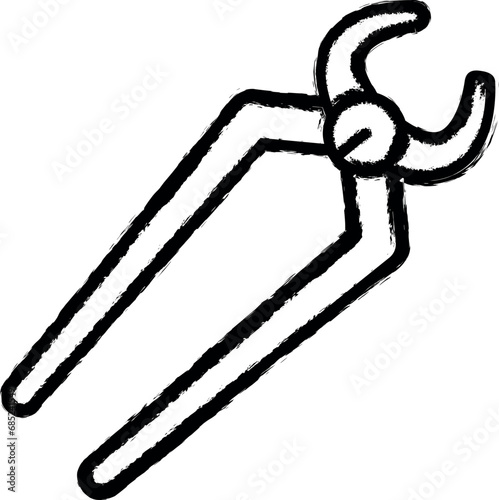 Clamp tool icon grunge style vector
