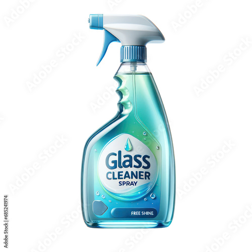 Glass cleaner spray product isolated on white transparent, PNG