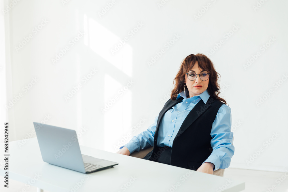 online work education communication woman with laptop online work education communication woman with laptop