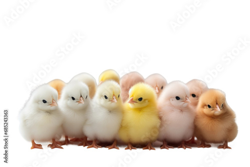 Valokuva Cute little Newborn Baby Chick on a White or Clear Surface PNG Transparent Backg