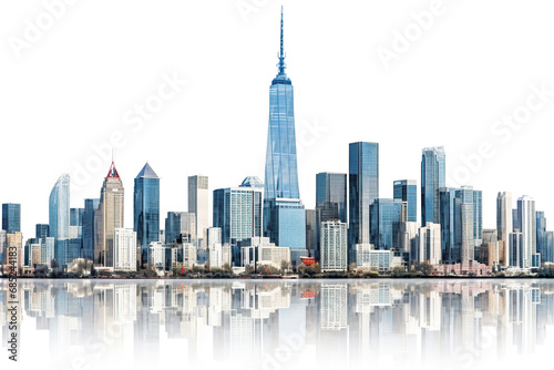 skyscraper, high-rise building isolated white background