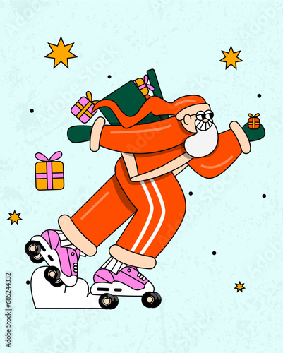 Santa Claus Roller skating