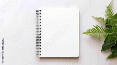 Blank Spiral Notebook Template Mockup with White Pages for Notetaking and Copying.