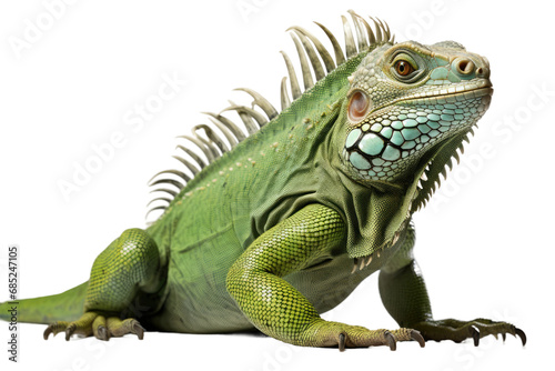 Iguana Sun soaked Reptile on a White or Clear Surface PNG Transparent Background © Usama