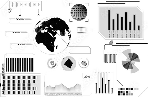 Vector Space launch.Hud interface Black and White.Washing Instruction Symbols Vector .Black Infographic Universal Icons Set.