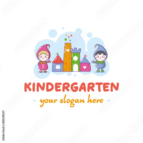 Logo template for children's business, kindergarten, school, training