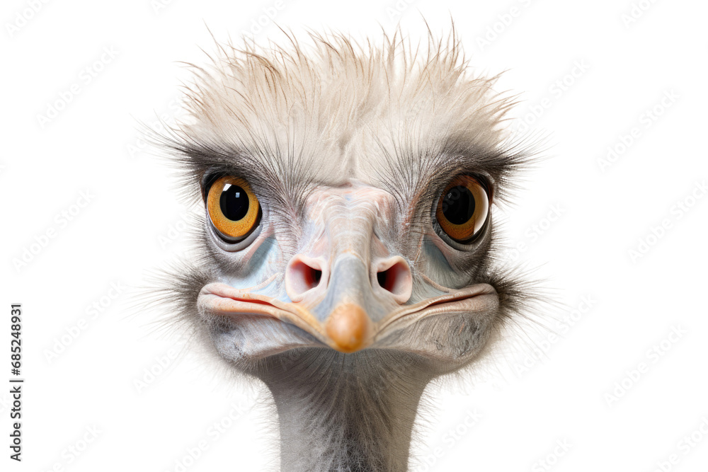 Ostrich Largest Flightless Bird on a White or Clear Surface PNG Transparent Background