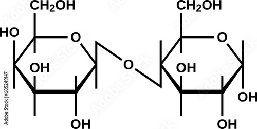 Lactose cyclic structural formula