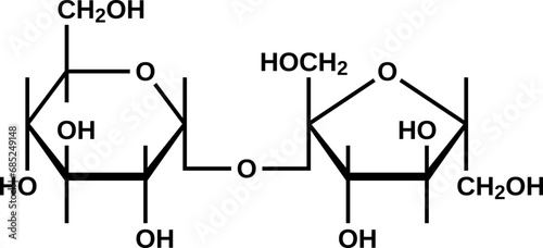 Sucrose cyclic structural formula
