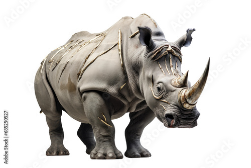 Rhino Majestic Pachyderm on a White or Clear Surface PNG Transparent Background © Usama