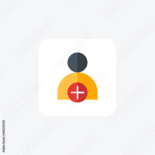 Follow, Follower, Connection, flat color icon, pixel perfect icon