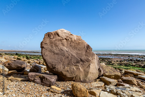Rocks on the beach, at Pett Level on the Sussex coast