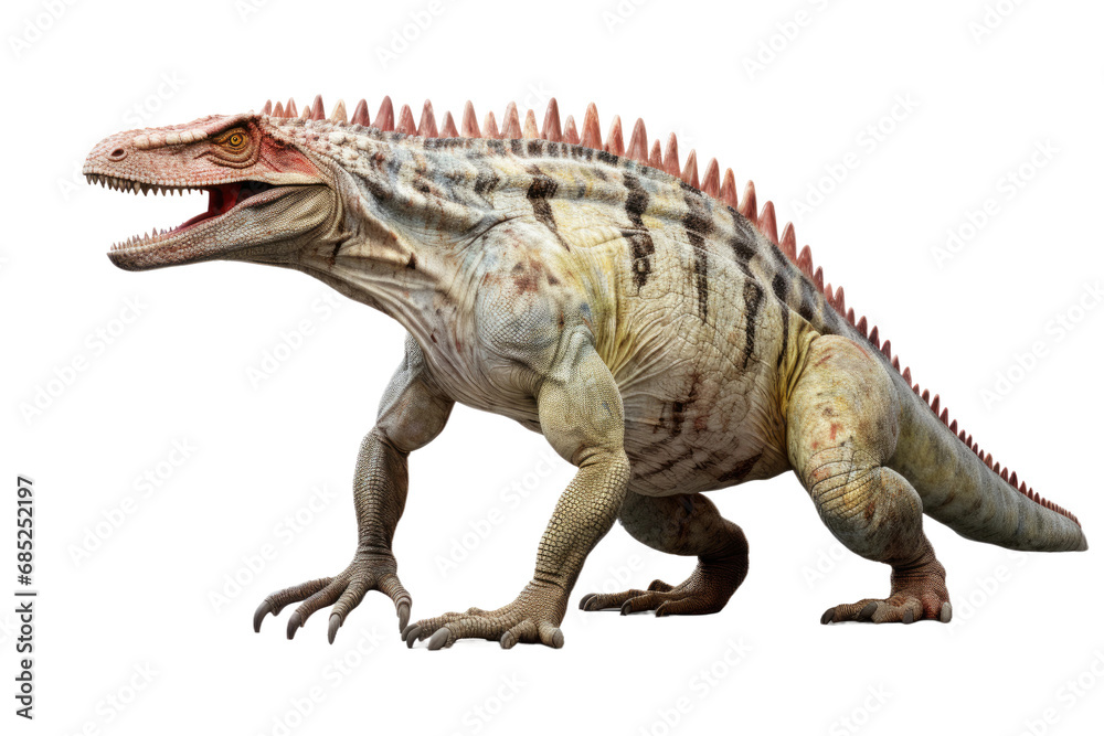 Fototapeta premium Spinosaurus Sail Backed Behemoth on a White or Clear Surface PNG Transparent Background