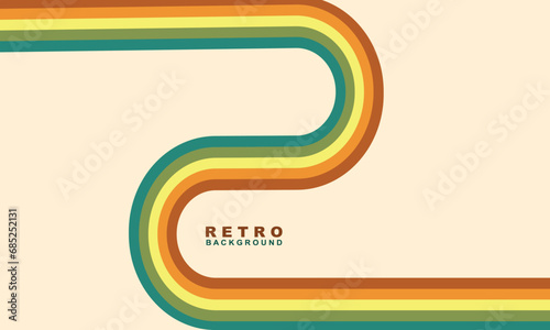 Retro Background Groovy 60s 70s Poster. Rainbow pastels swirl twisting colorful background.