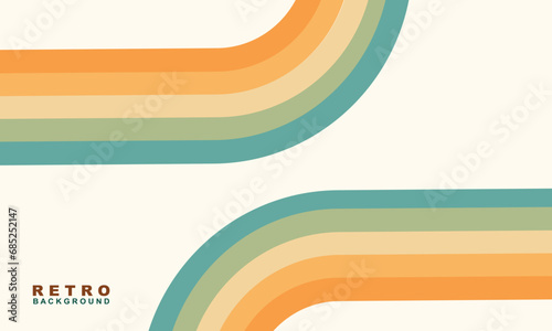 Retro Background Groovy 60s 70s Poster. Rainbow pastels swirl twisting colorful background.