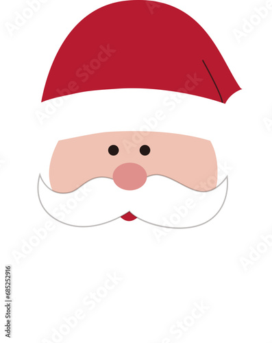 Cute Santa Claus head flat illustration