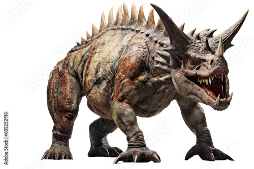 Triceratops Three Horned Cretaceous Giant on a White or Clear Surface PNG Transparent Background © Usama
