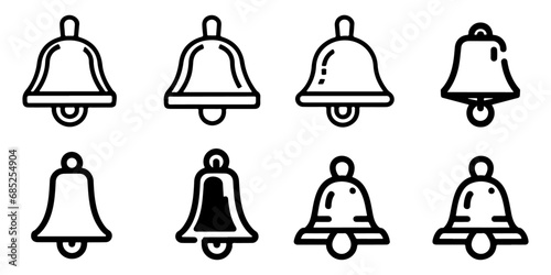set of bells icon. black outline