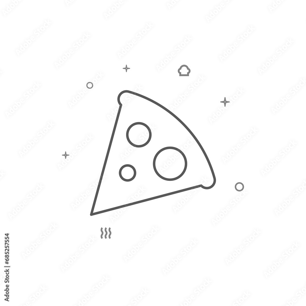 Pizza, slice simple vector line icon. Symbol, pictogram, sign isolated on white background. Editable stroke Pizza, slice simple vector line icon. Symbol, pictogram, sign isolated on white background. Editable stroke
