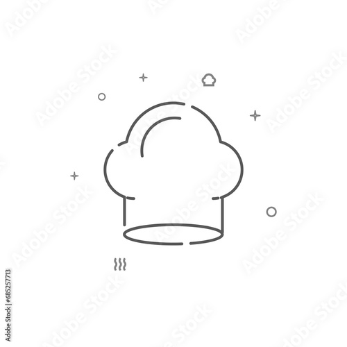 Cook, cap simple vector line icon. Symbol, pictogram, sign isolated on white background. Editable stroke