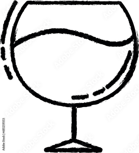 glass of cognac dusk icon grunge style vector